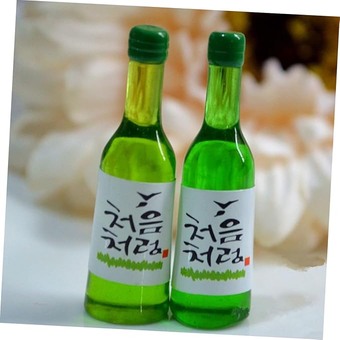 FELTECHELECTR 12pcs Miniature Korean Style Rice Wine Bottles Mini Wine Bottle Models for Dollhouse Decorations DIY Accessories for Miniature Scale Collectors