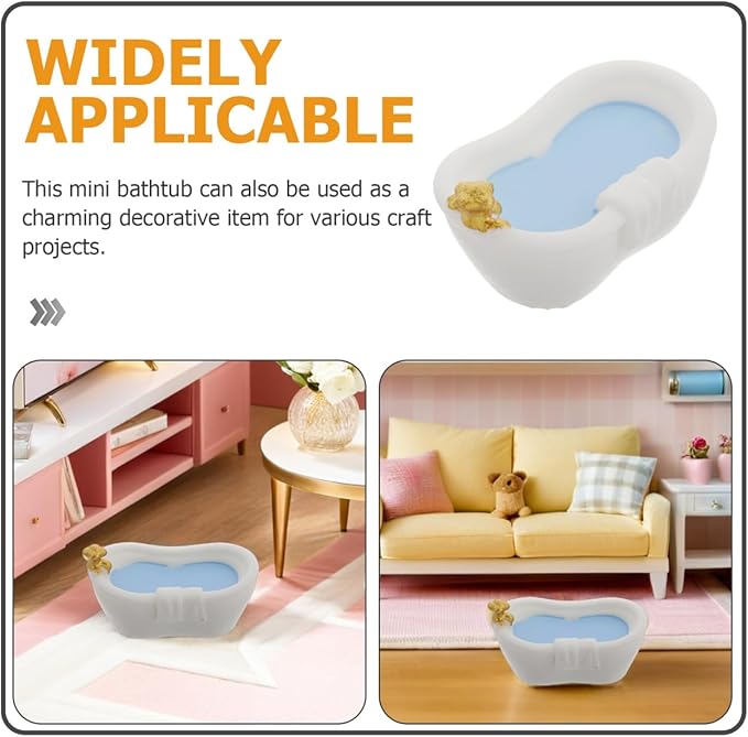 Totority Miniature Dollhouse Bathtub 10-Pack Small Plastic Bathtub Accessories for DIY Dollhouse Bathroom Furniture Decor Micro Landscape