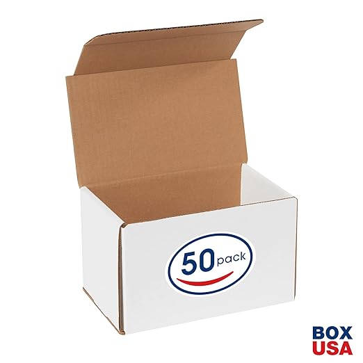 Box USA BM855 8"L x 5"W x 5"H, White (Pack of 50)