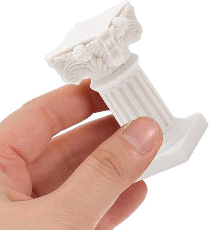 5Pcs Mini Roman Pillar Greek Columns, Christmas Decorations, Greek Statues Decor, Resin Artistic Ornament for Wedding Table,1.18" L x 1.18" W x 2.56" H (White)