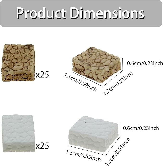 Cayway Fairy Garden Accessories, 50 PCS Miniature Stone Steps Miniature Garden Micro Landscape Decoration for DIY Craft, Scenes