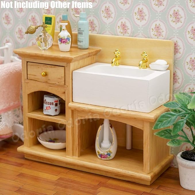 Odoria 1/12 Miniature Kitchen Sink Dollhouse Furniture Accessories