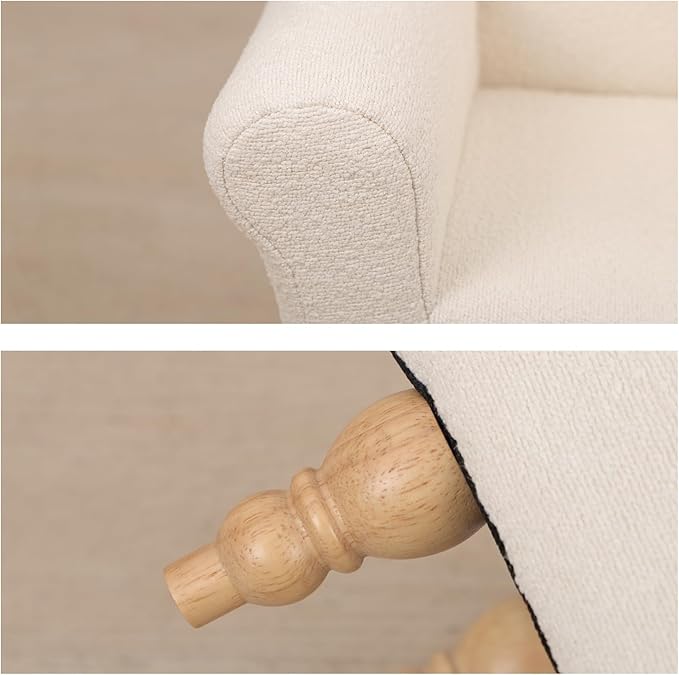 Doll Miniature Sofa, Mini Sofa&Armchair for Dollhouse Furniture,Doll Sofa Chair for Decorating Dollhouse Livng and Bed Room (4.8" Wx6.3 D) (Beige)