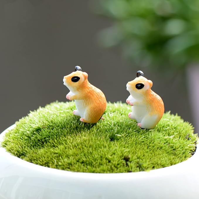 10PCS Hamster Micro Landscape Ornaments, Miniature Figurines Fairy Garden Accessories, Garden DIY Kit