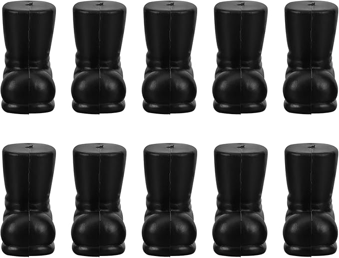 LOGOFUN 10pcs Christmas Santa Boots Black Mini Xmas Themed Shoes Miniature Black Boot Models for DIY Crafts Holiday Party Supplies