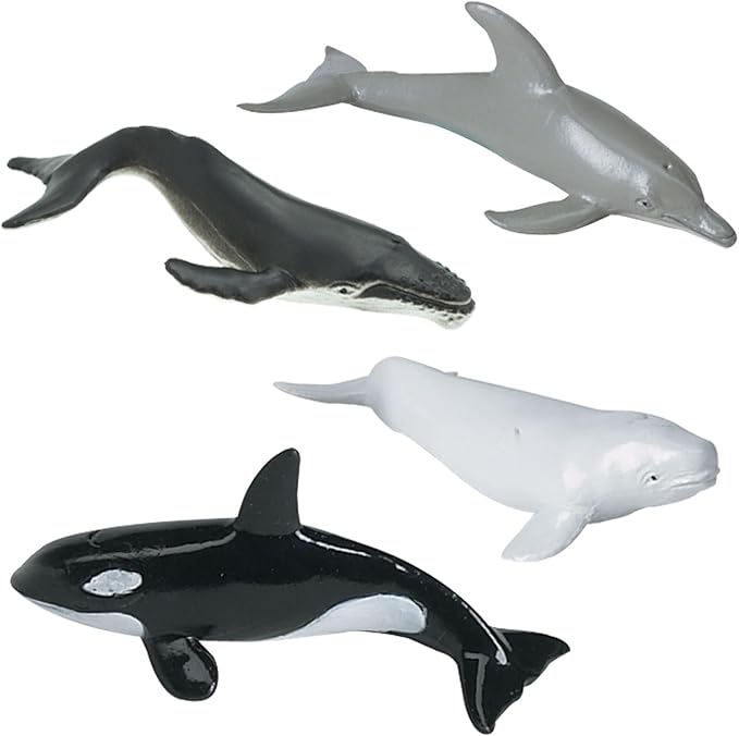 Safari Ltd. Whales and Dolphins Bulk Bag - Set of Miniature Cetacean Toy Figures - 48 Piece Play Toys for Boys, Girls & Kids Age 3+