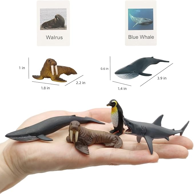 36 Small Animal Figurines Learning & Education Toys, Plastic Realistic Dinosaur Zoo Jungle Safari Sea Ocean Animal Figures, Preschool Learning Activities Matching Game Science Toys