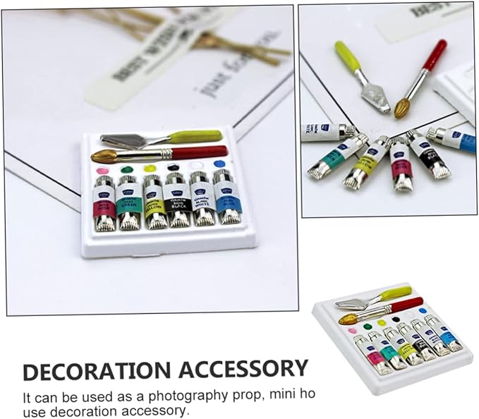 1set Mini House Adornments Realistic Watercolor Dollhouse Decorations for Creative Play Safe Materials for Miniature House Decor Photography Props