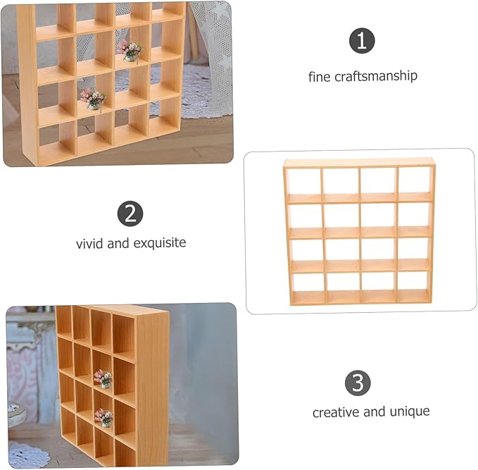 Miniature Wooden Storage Rack Dollhouse Accessory for Mini House Furniture for Micro Landscape Decoration and Enhancing Detail Miniature Homes