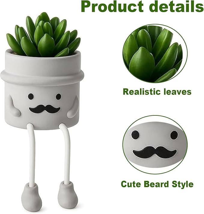 guowanpp Small Artificial Succulent Plant for Kitchen Window Sill, Office Desk, Shelf Decor Accessories