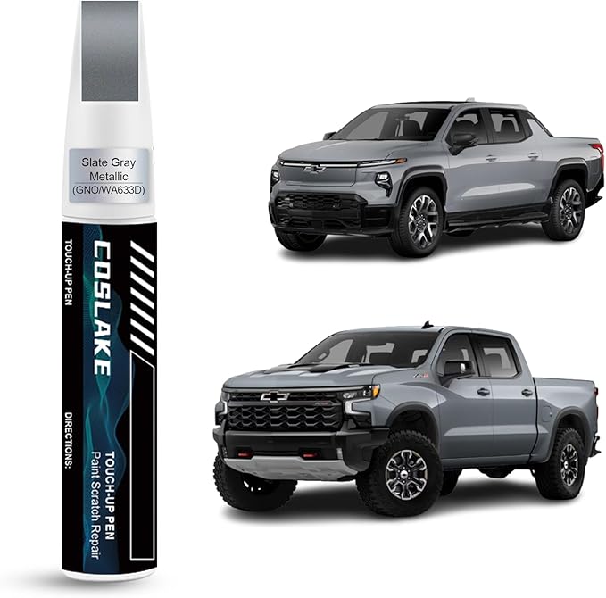 Car Touch Up Paint(Slate Gray Metallic(GNO/WA633D)) for Chevrolet, Car Paint Scratch Repair Kit, Quick & Easy Solution to Repair, 2 in 1 Scratch Remover Pen with Color-Matched