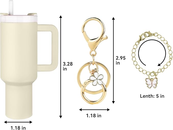 ERTUNA Mini Tumbler Keychain Accessories for Stanley Cup, 2 Way Cute Charms Chapstick Lip Balm Holder for Women Purse Handbag