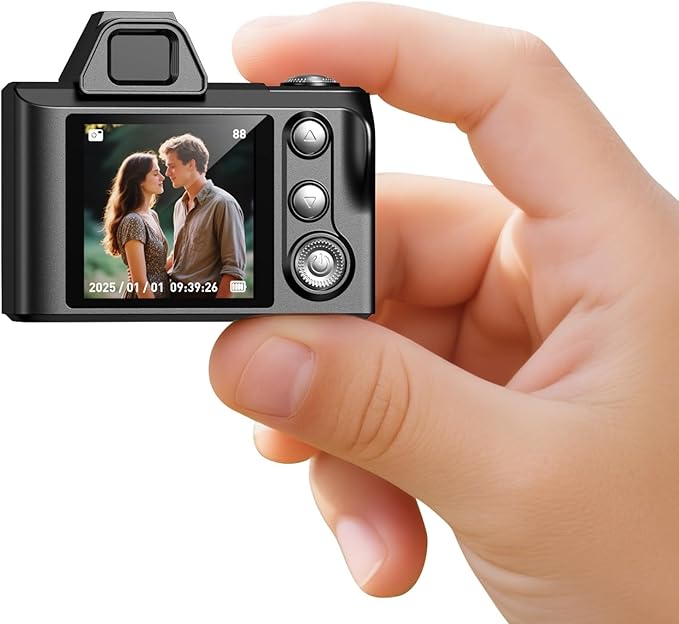 Mini Keychain Camera -Maxmango 1080P HD Video Tiny Retro Digital Camera with 64GB SD Card, 1.3’’ HD Screen Portable Small Camera for Travel Study Recording
