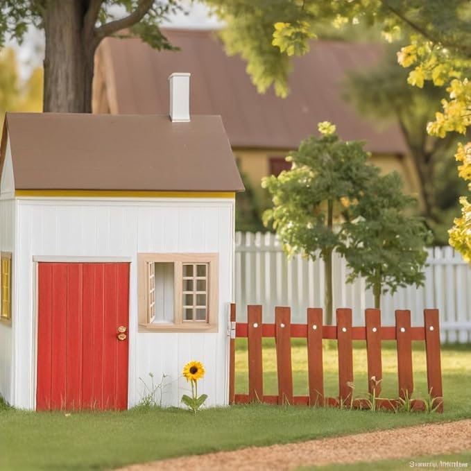 Gadpiparty Doll House Window, Uncolored Wooden Miniature Window for Dollhouse Decor, 1:12 Scale Craft Mini Model, Khaki Synthetic Material, 4. 17 Inch