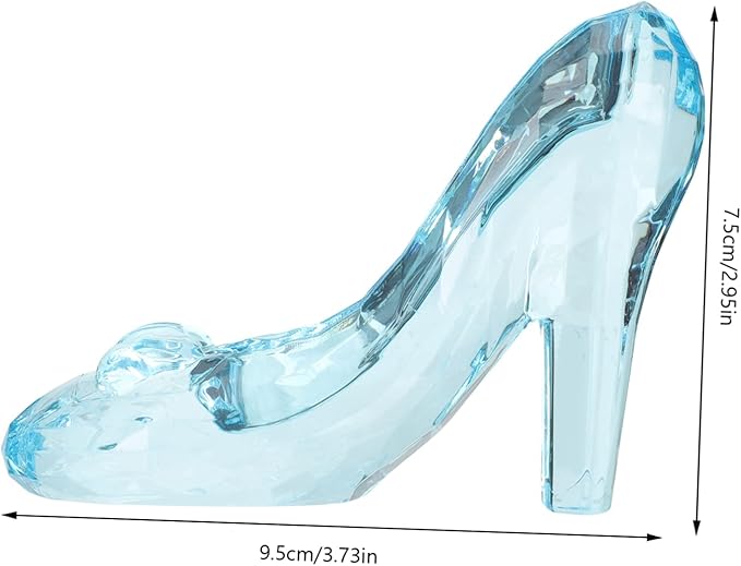 TOPPERFUN Delicate Crystal High Heels Mini Doll Shoe Ornament for Boy Girl Room Decor Charming Decorative Accessory for DIY Dollhouses and Miniature Landscapes Blue