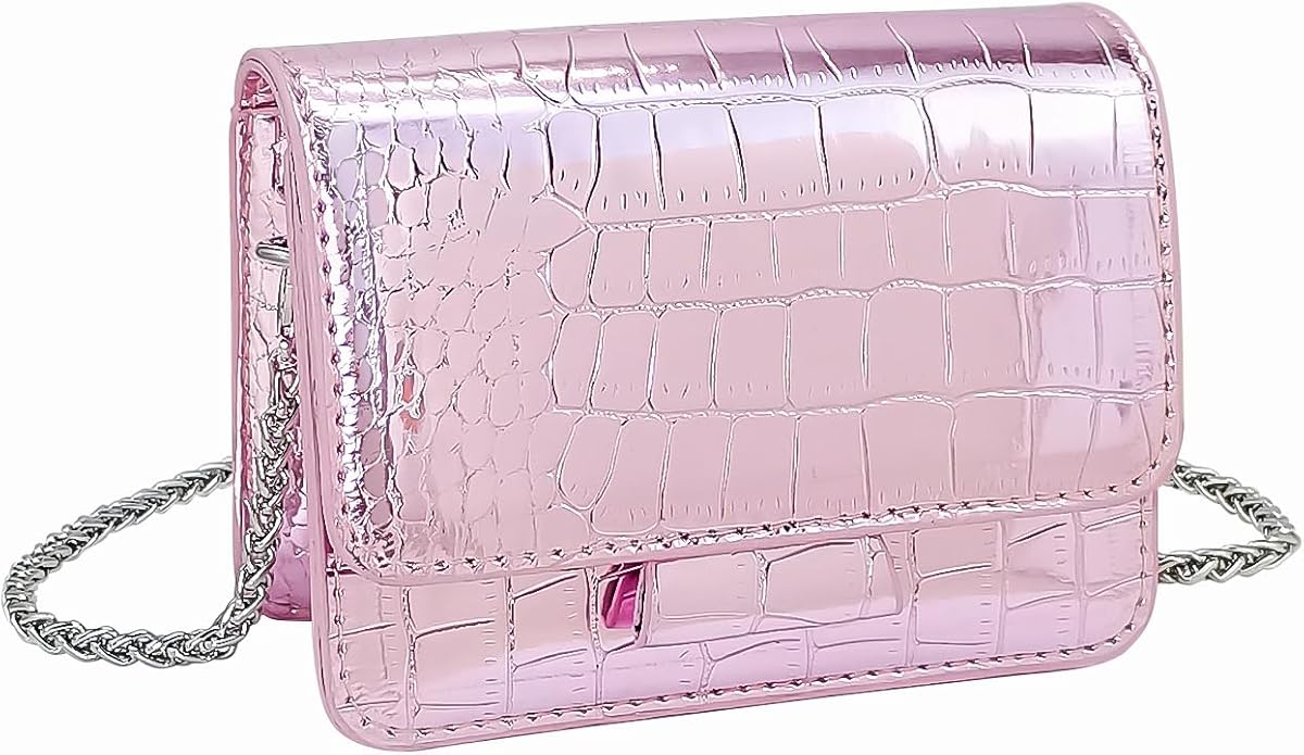 NovaKnot Metallic Mini Crossbody Purse, Evening Clutch Bag with Removable Chain Strap, Small Purse for Women, Not for Phones