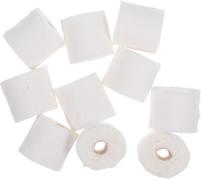 UPKOCH 10pcs Mini Dollhouse Toilet Tissue Rolls, 1:12 Detachable Simulation Paper Model, Cute Bathroom Doll House Napkins, Collectible Miniature Accessories for Kitchen, Home, Gift