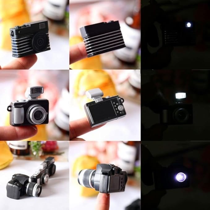 1:4 Scale Mini Miniature Camera Prop Ornament Vintage Model Mini Decoration Accessories Photography Props (C)