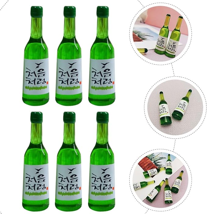 Holibanna 12Pcs Miniature Korean Style Resin Wine Bottle Models for Dollhouse Decor, Mini Scene Accessories for Collectors and Hobbyists