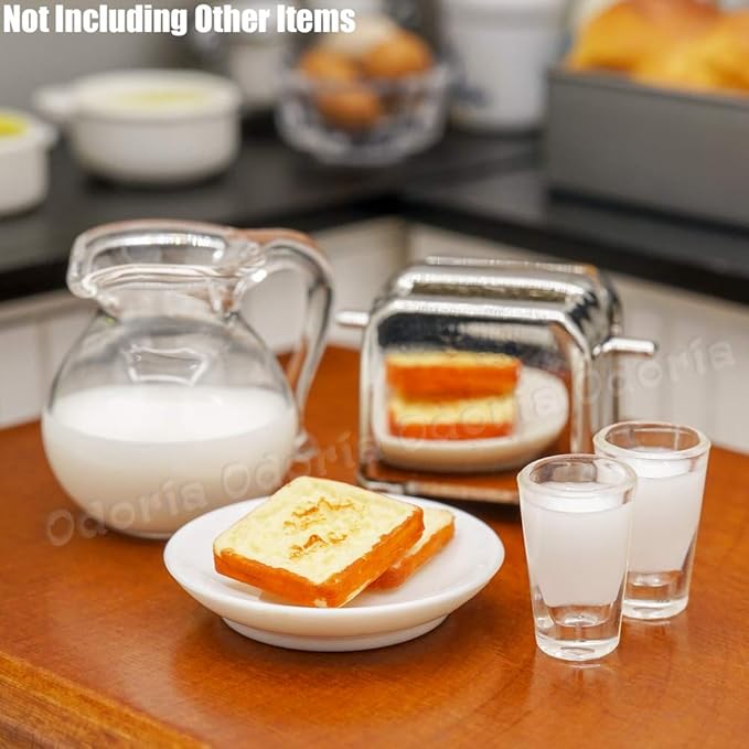 Odoria 1/12 Miniature Milk Pitcher and Toaster Dollhouse Decoration Accessories