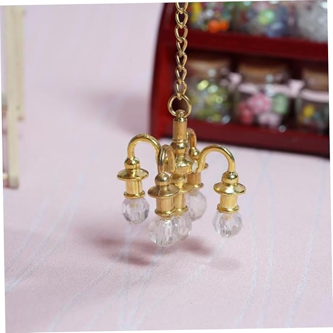 Boys and Girls-Friendly Mini Chandelier Ornaments 1:12 Scale Playing House Toy DIY Accessories