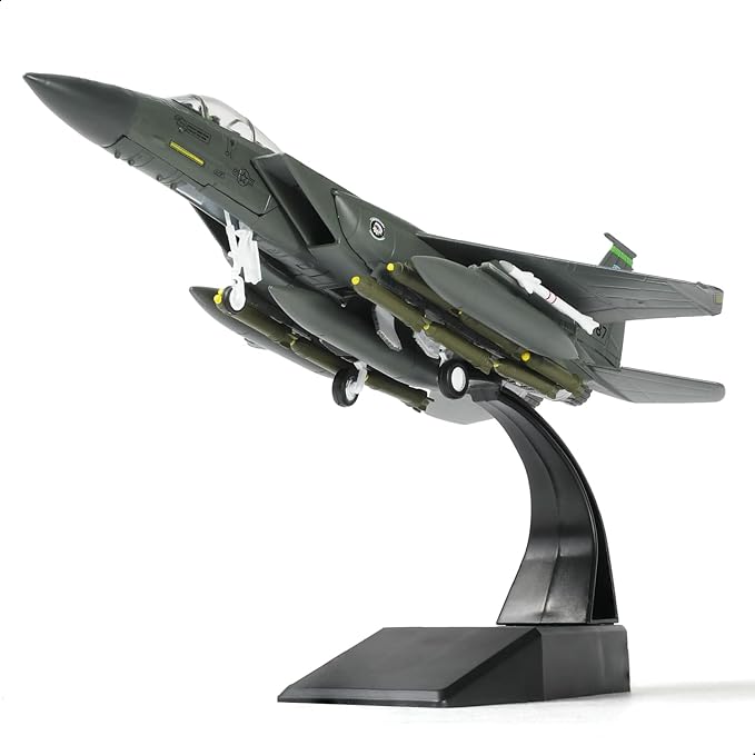 Classic American F-15E Strike Eagle Fighter 89-0487 Pre-Build Model Kits 1:100 Aircraft Alloy Diecast Airplane Military Display Model Aircraft for Collection or Gift