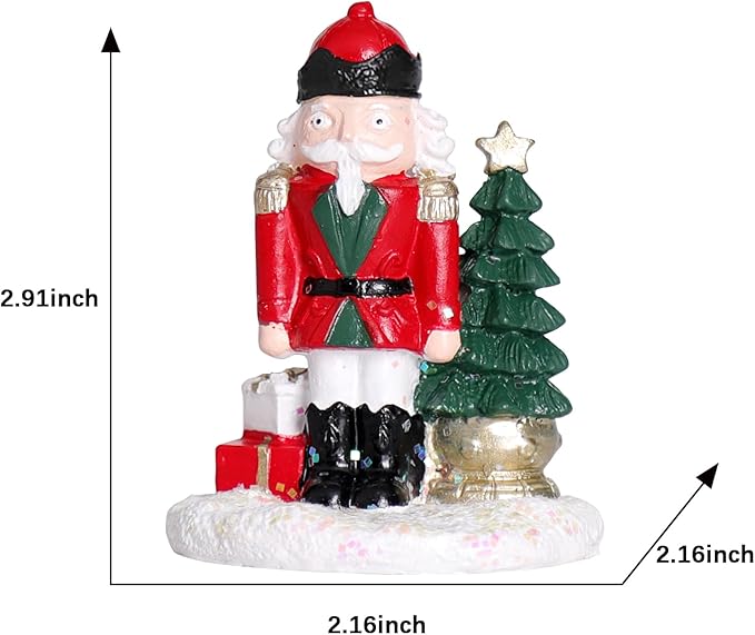 Christmas Village Accessories Ornaments Resin Christmas Village Sets Decoration for Xmas Festival Holiday (Walnut Soldier)