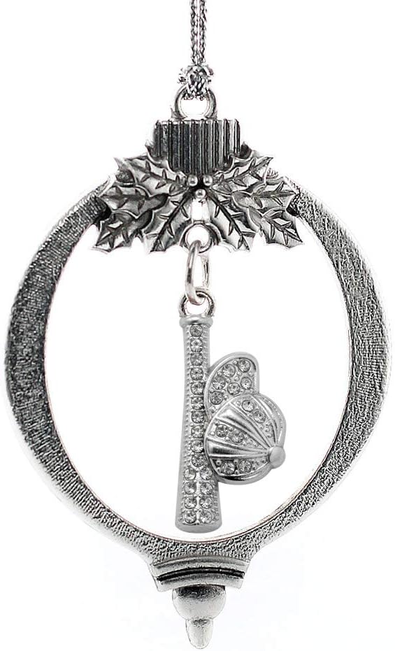 Inspired Silver - Hat and Bat - Silver Christmas Ornament - Unique Charm Christmas Tree Ornament - Holiday Hanging Decoration