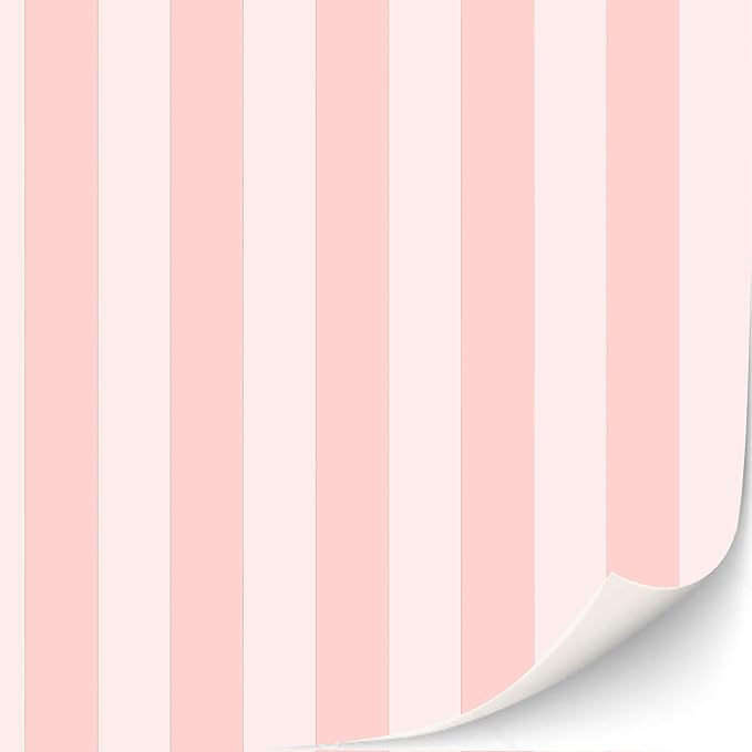 TexturKontor 3 Sheets Self-Adhesive Wallpaper for Dollhouses 1:12 Scale Antique Classic Victorian Wallpaper (Pink Stripes)