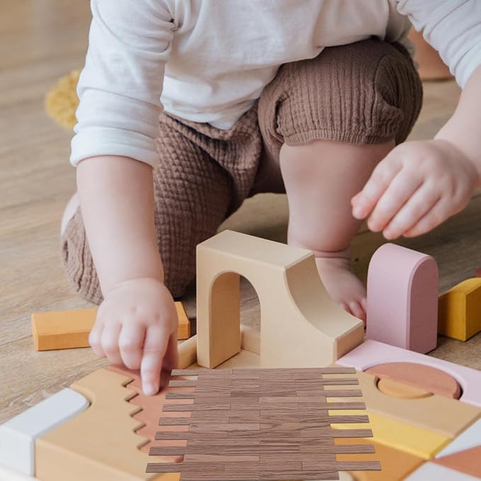 Totority Miniature Dollhouse Flooring 40 Pieces Faux Wood Grain Floorboards 3.93X0.59 Inch Mini House Accessories for 1 12 Scale Model Room Decoration and Kids Bedroom Accessories