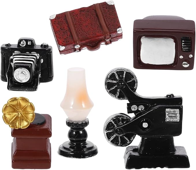 ifundom Miniature Retro Camera Ornament Dollhouse Furniture Decor Vintage Home Accessories Mini House Decor for Living Room Bedroom Display 0.86 Inch