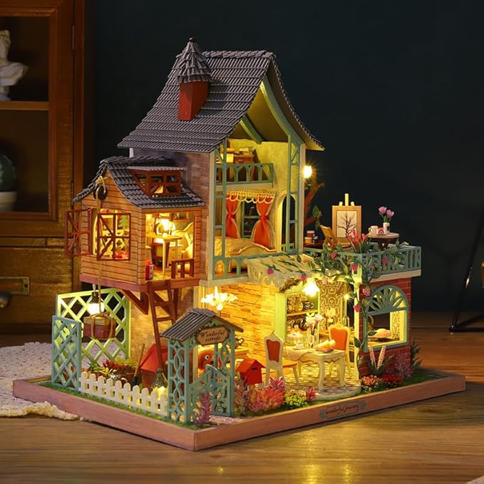 CRIOLPO DIY Miniature Doll House Kit, Inventive Room with Furniture, Tiny House Crafting Set, Miniature House Kits for Adult, Ideal for Hobbyists, for Unleashing Your Creativity - Jungle Sanctuary