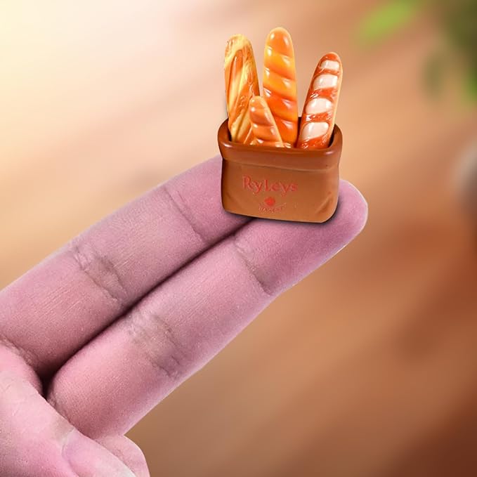 3Pcs Mini Bread and Basket Shape Resin Silicone Molds 3D Simulation Bread Basket Epoxy Casting Molds for DIY Micro Resin Dollhouse Fairy Garden Kitchen Miniatures Landscape Tiny Things Decor
