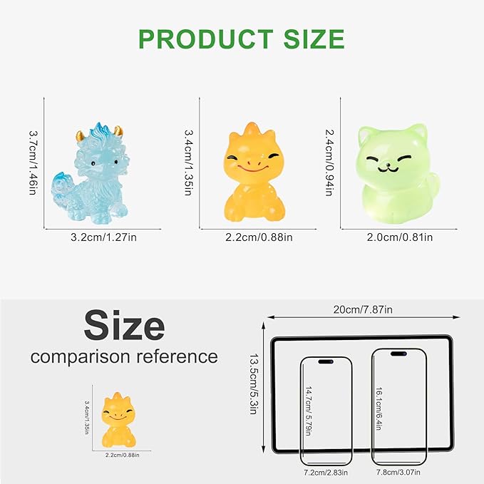 100 Pcs Glow in The Dark Mini Resin Animals,Mystery Blind Bags Bulk Assortment with Tiny Miniature Figurines for DIY Crafts,Fairy Garden Decor,Dollhouse Accessories,Party Supplies