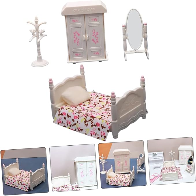 Milisten 1Set Miniature Bedroom Furniture Wear Resistant Dollhouse Decor for DIY Crafts Home Decor and House Accessories for Bedroom Ornamentation and Present Giving