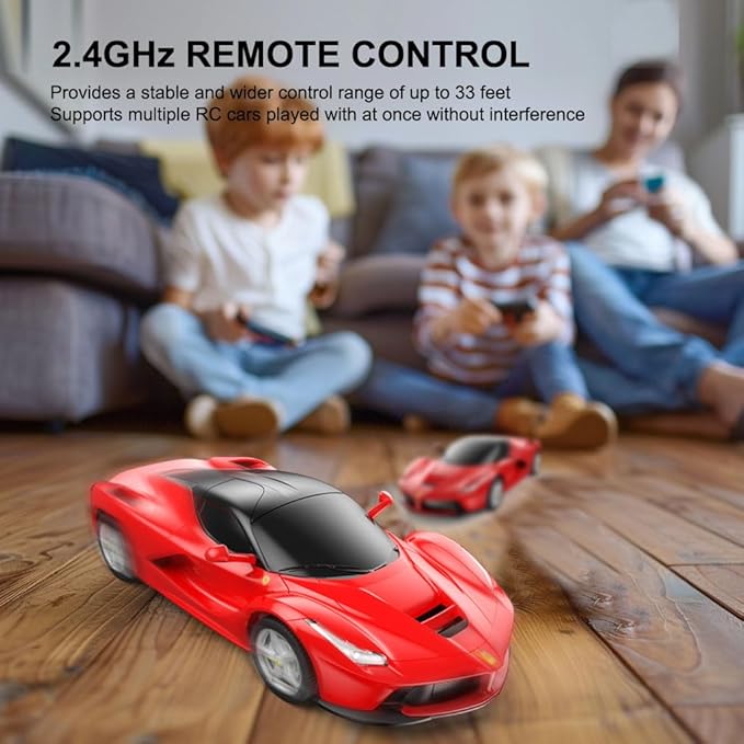 1:24 Scale Remote Control Car for Ferrari, Model RC Cars for LaFerrari with 2.4GHz, Electric Sport Racing Hobby Vehicle Gift for Adults, Kids, Boys, Girls - Red