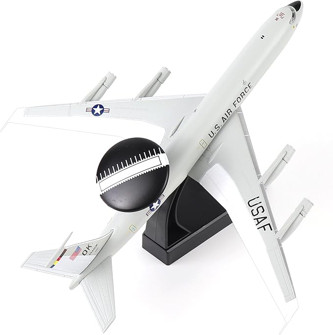E-3 Sentry 1/200 Scale Diecast Metal Aircraft Model Kit with Stand Military Aircaft Model for Adult Display Collection or Gift
