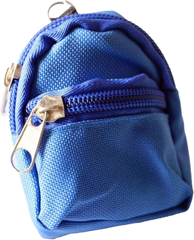 Blue Mini Doll Backpack School Bag Model Dollhouse School Accessory for 1/6 Scale Décor,Simulation Mini School Bag Model, for Doll House Furniture Decor Dollhouse Accessories ﻿
