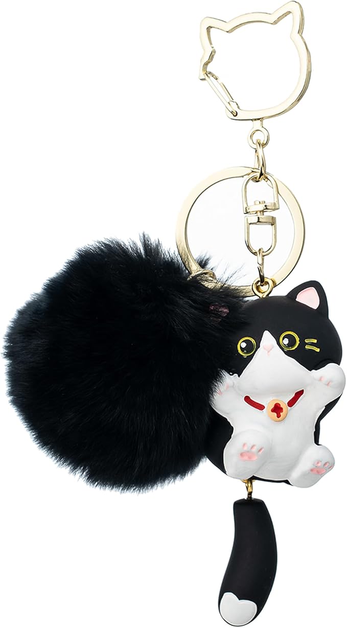 Jekvill Cat Keychain bag charms for handbags Cute Keychains for Women Kawaii Cat Backpacks Accessories cat plush keychain