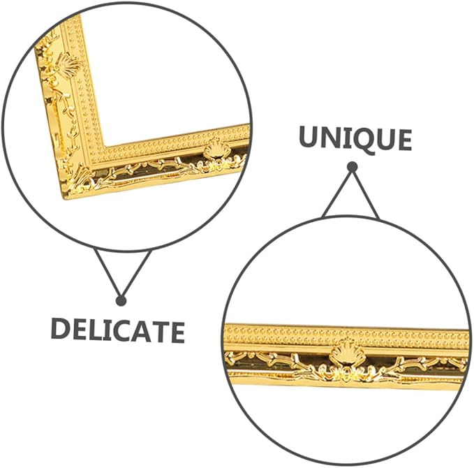 Generic 2pcs Dollhouse Gold Decorative Mini House Layout Props Plastic Craft Adornments for DIY Miniature Furniture Scenes