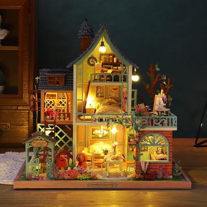 CRIOLPO DIY Miniature Doll House Kit, Inventive Room with Furniture, Tiny House Crafting Set, Miniature House Kits for Adult, Ideal for Hobbyists, for Unleashing Your Creativity - Jungle Sanctuary
