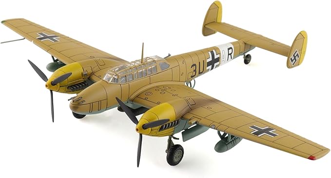 Hobby Master | 1:72 Scale Diecast Military Aircraft Replica | BF 110E-2 3U+AR, 7./ZG 26, Italy 1941 (Special Weathered Version) | Model HA1817