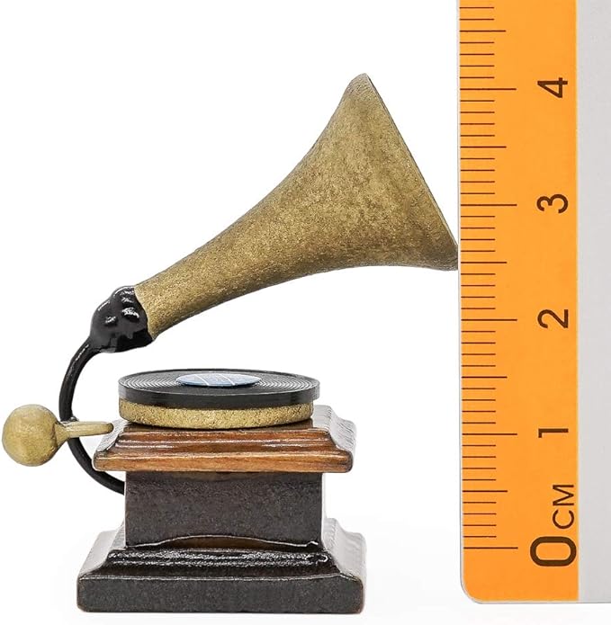 Odoria 1/12 Miniature Record Player Gramophone Dollhouse Victorian Accessories