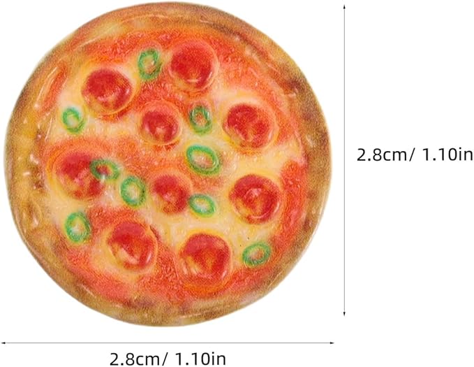 LIOOBO 60pcs Miniature Dollhouse Pizza Model - Realistic Resin Food Pretend Play Mini Pizza Figurines Tiny Fake Food Decor for Party and Festival Display