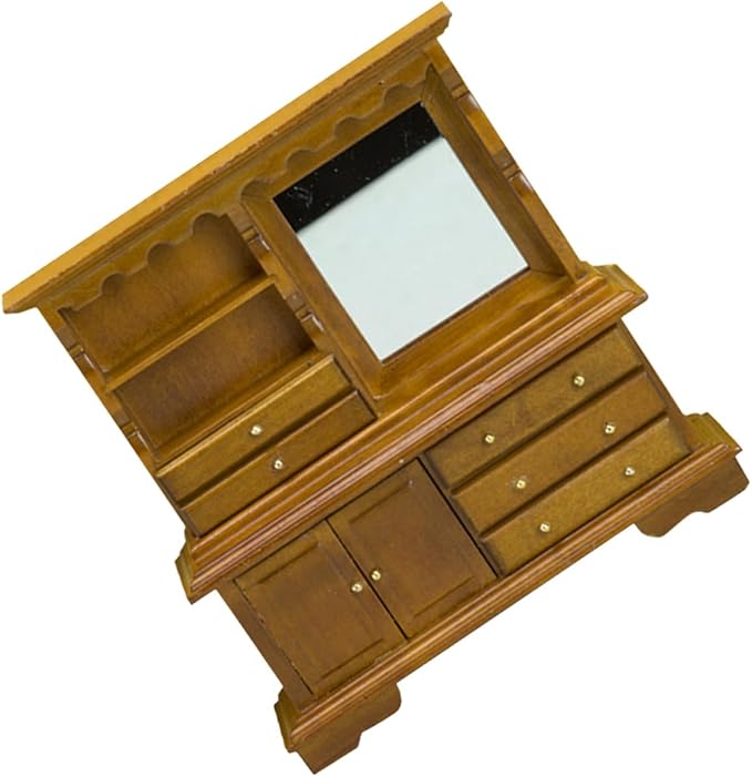 Uonlytech Lovely Miniature Dollhouse Dresser Decorative Furniture for DIY Mini House Landscaping Scene Bright Color Adorable Scale Accessory for Creative Home Decor