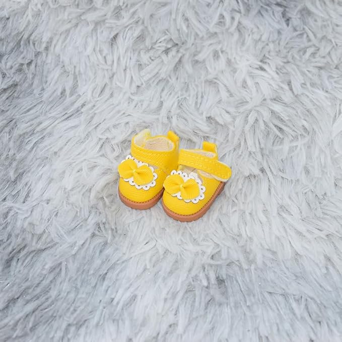 Compatible with Labubu Doll Shoes for 17cm Doll,Shoes Used for Labubu Accessories (GZA-Yellox)