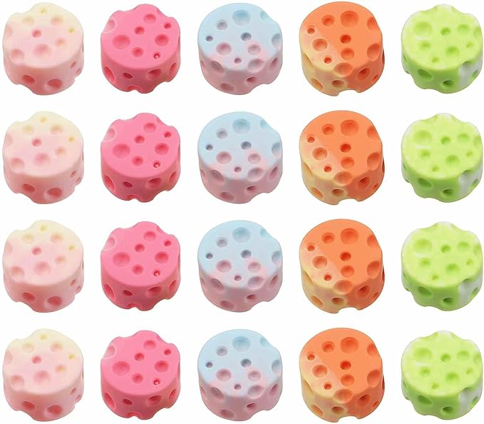 Dollhouse Miniature Food, Cute Mixed Colored Cheese Figures Toys Mini Resin Foods Trinkets for Pretend Play Kitchen Cooking Game & Doll House Decor (Mixing Colors, 20pcs)