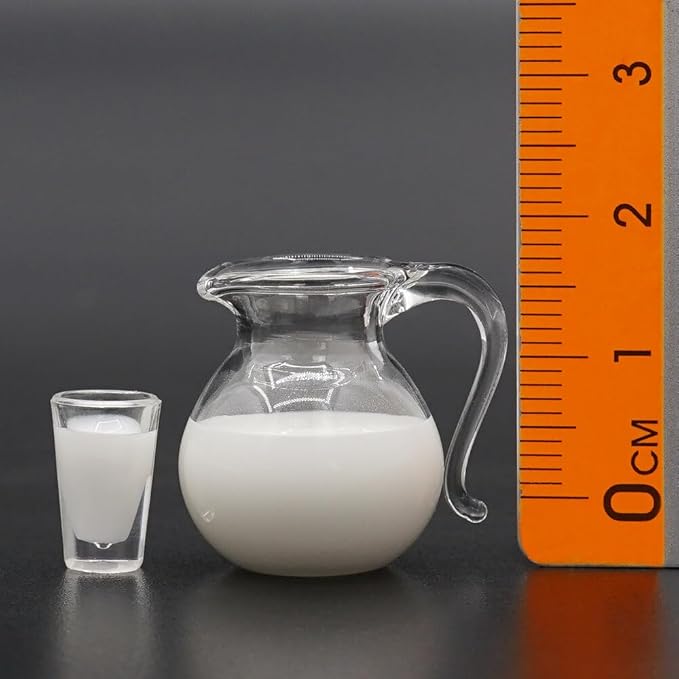 Odoria 1/12 Miniature Milk Pitcher and Bread 6Pcs Miniatures Dollhouse Decoration Accessories Doll House Accessory