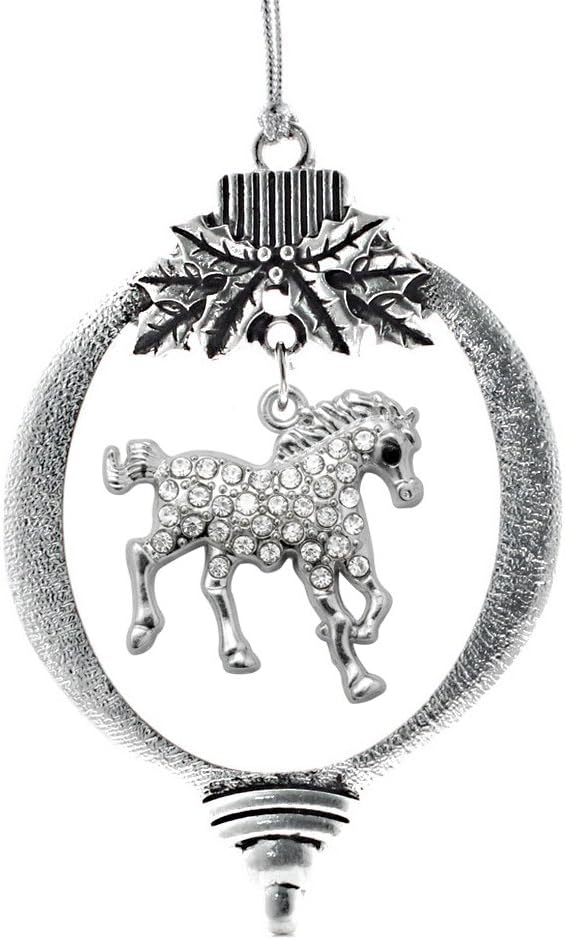 Inspired Silver - Galloping Horse - Silver Christmas Ornament - Unique Charm Christmas Tree Ornament - Holiday Hanging Decoration