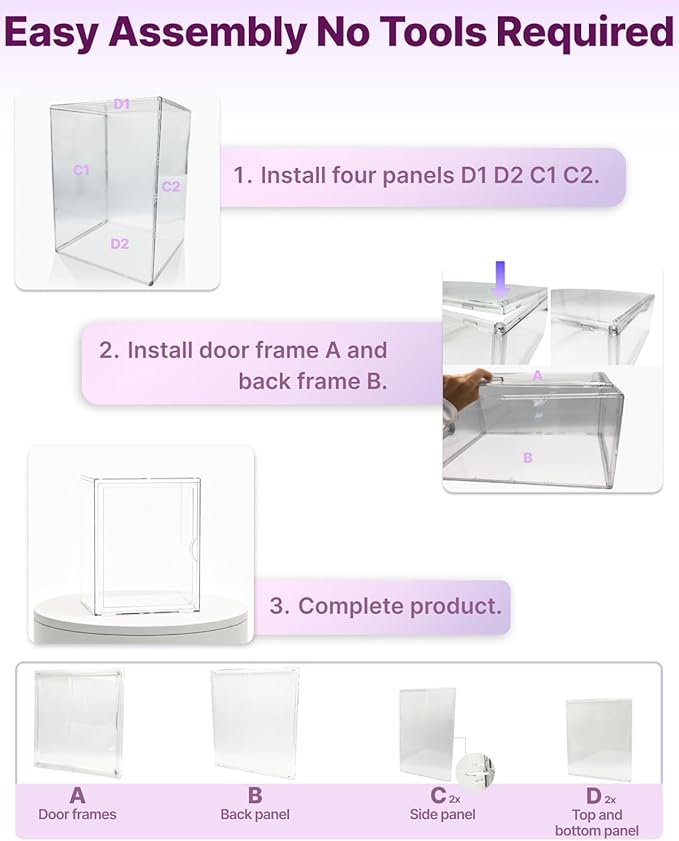 Clear Acrylic Display Case for Labubu, 15.35in Large Display Box, Compatible with Let's Checkmate, Time to Chill, Best of Luck, Dress Be Latte, Flip with Me, Fall in Wild Series Plush Toys